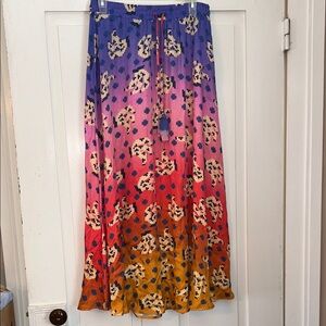 Anthropologie Women’s Maxi Sz Skirt Small Digital Ombre Festival Concert Spring